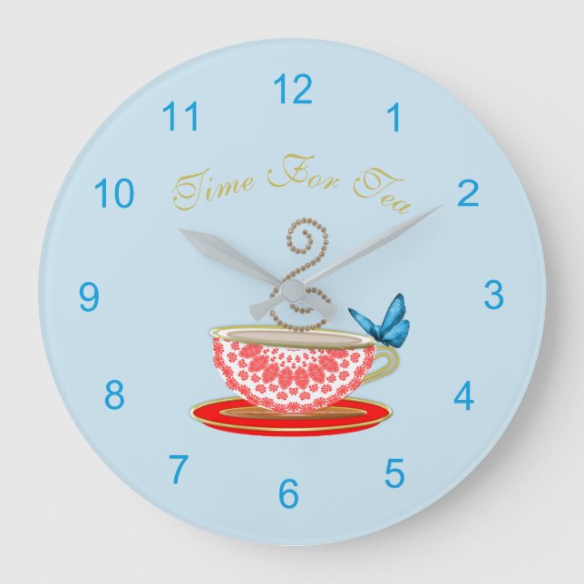 Zeit für die Tee-Niedliche Uhr (Vorderseite)