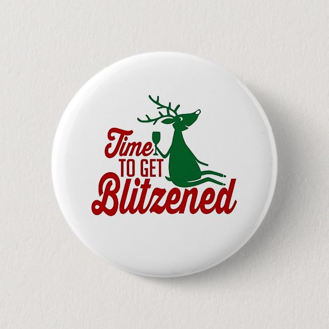 Zeit für die Weihnachtsfeier Button (Vorderseite)