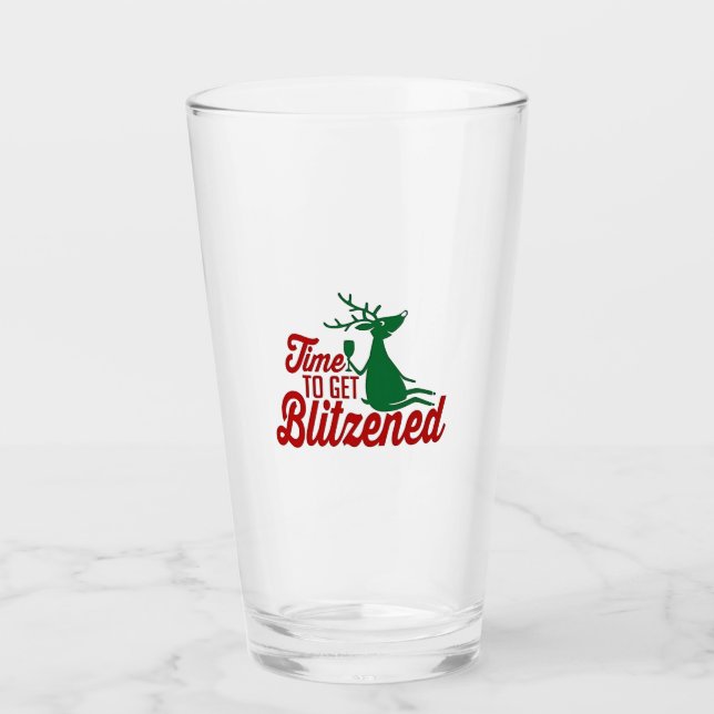 Zeit für die Weihnachtsfeier Glas (Vorderseite)