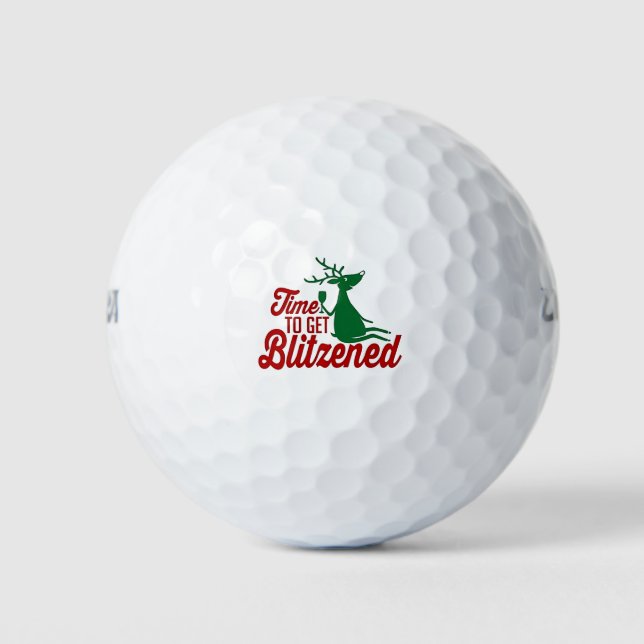 Zeit für die Weihnachtsfeier Golfball (Vorderseite)