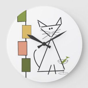 Zeit für eine Cat-Schwanz-Uhr Große Wanduhr