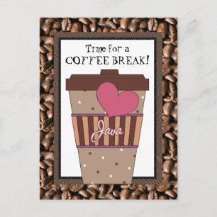 Zeit für eine Kaffeepause auf der Postkarte