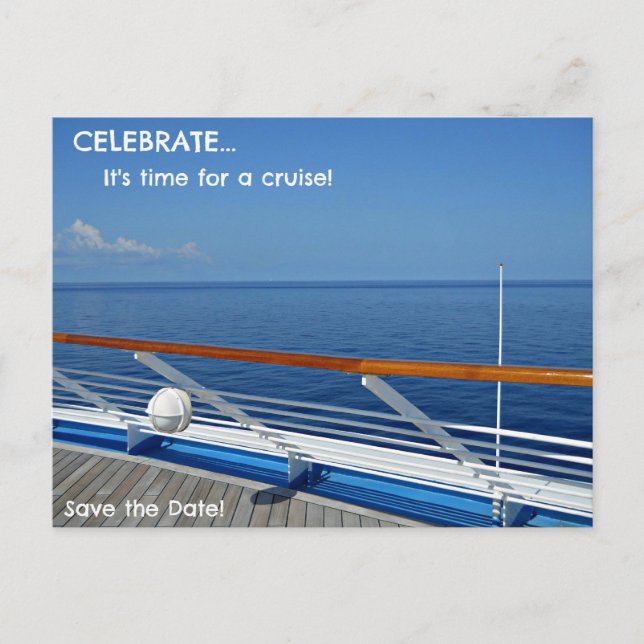 Zeit für eine Kreuzfahrt...Save the Date Ankündigungspostkarte (Vorderseite)
