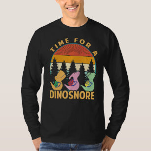 Zeit für einen Dinosnore Dinosaurier Schlaf Campin T-Shirt