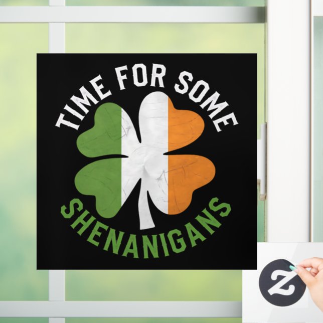 Zeit für einige Shenanigans am St. Patrick's Day Fensteraufkleber (Zuhause)