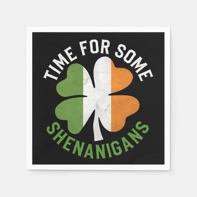 Zeit für einige Shenanigans am St. Patrick's Day Serviette (Vorderseite)