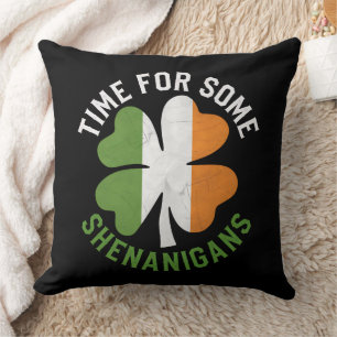Zeit für einige Streiche Kleeblatt St. Patrick's D Kissen