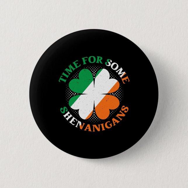 Zeit für einige Streiche St. Patrick's Day Irisch  Button (Vorderseite)