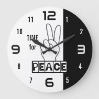 Zeit für Frieden – Schwarz-Weiß-Hand-Design