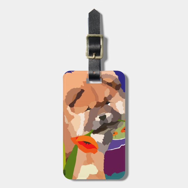 ZEIT FÜR FRÜHLING Chow-Chow Gepäckanhänger (Vorderseite vertikal)