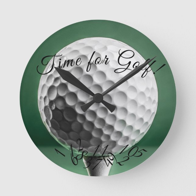 Zeit für Golf Runde Wanduhr (Vorderseite)