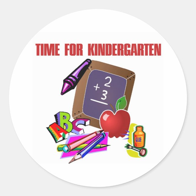 ZEIT FÜR KINDERGARTEN RUNDER AUFKLEBER (Vorderseite)