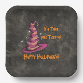 Zeit für Leckereien, glückliches Halloween Pappteller