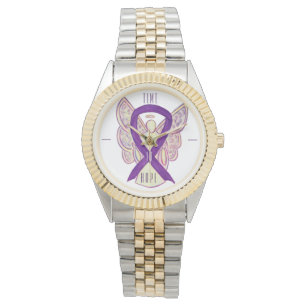 Zeit für Lila Bewusstsein: Ribbon Angel Watch Armbanduhr