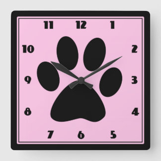 Zeit für Pets Pink Pawprint Uhr