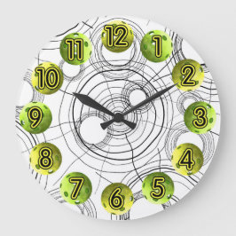 Zeit für Pickleball Lime Green Clock Große Wanduhr