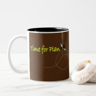Zeit für Plan Bee Dk Brown BG Zweifarbige Tasse
