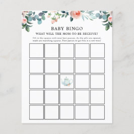 Zeit für Tea Baby Bingo Game Card