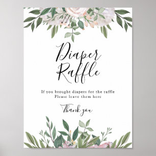 Zeit für Tea Baby Diaper Raffle Sign Poster