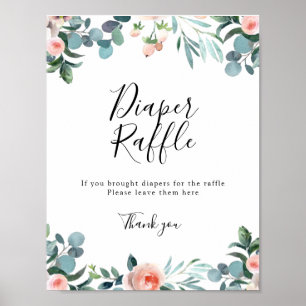 Zeit für Tea Baby Diaper Raffle Sign Poster