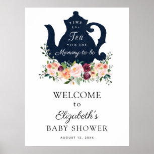 Zeit für Tea Baby Dusche Begrüßungszeichen Poster