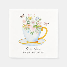Zeit für Tea Baby Shower Whimsical Wildblume Serviette