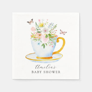 Zeit für Tea Baby Shower Whimsical Wildblume Serviette