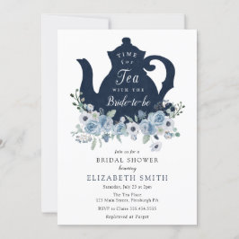 Zeit für Tea Blue Bridal Dusche Einladung