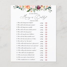 Zeit für Tea Mommy oder Daddy Baby Shower Game Car