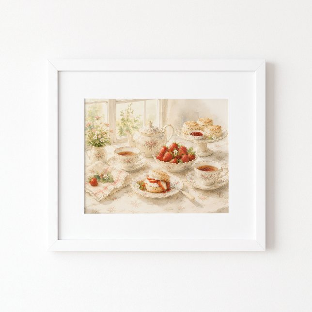 Zeit für Tee Aquarell-Kunstprint Poster (Von Creator hochgeladen)