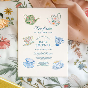 Zeit für Tee Baby Shower Einladung