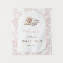 Zeit für Tee Baby Shower Hintergrund