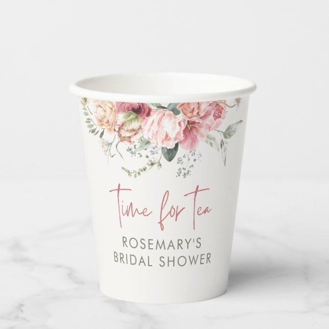 Zeit für Tee-Boho-Brautparty Pappbecher (Vorderseite)