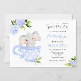 Zeit für Tee Elephant Baby Dusche Einladung