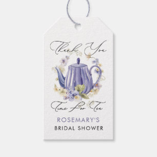 Zeit für Tee Lila Teekessel Brautparty Geschenkanhänger