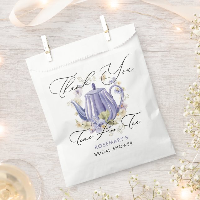Zeit für Tee Lila Teekessel Brautparty Geschenktütchen (Ausgeschnitten)
