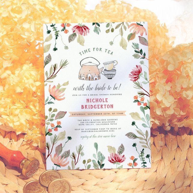 Zeit für Tee mit der Braut | BRAUTPARTY Einladung (Von Creator hochgeladen)