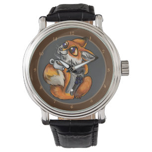 Zeit für Tee, Niedlichen Fuchs Armbanduhr