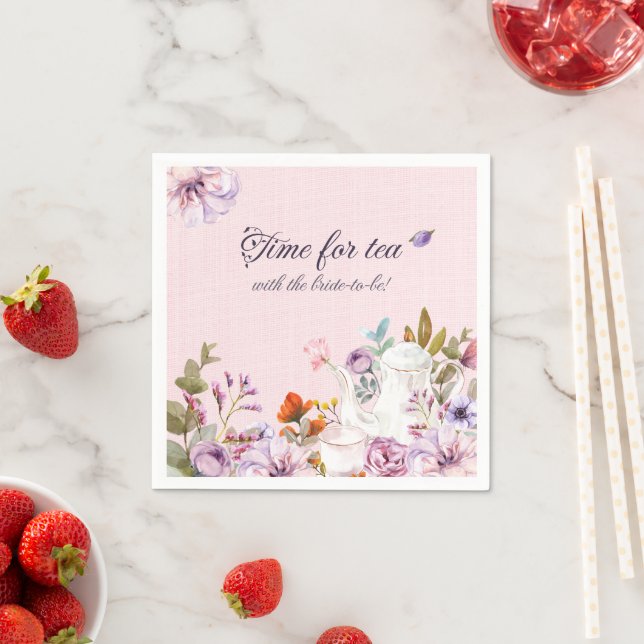 Zeit für Tee Party Blumenkohl Brautparty Serviette (Beispiel)