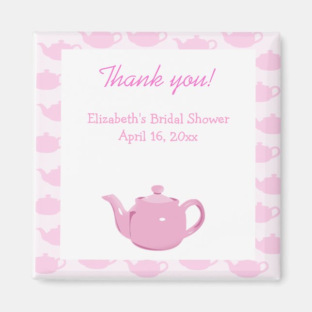 Zeit für Tee Pink Teapot Gefallen Magnet (Vorne)