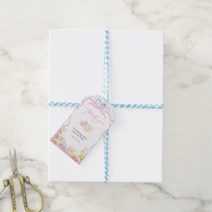 Zeit für Tee Teekannen und Tassen Baby-Party Geschenkanhänger