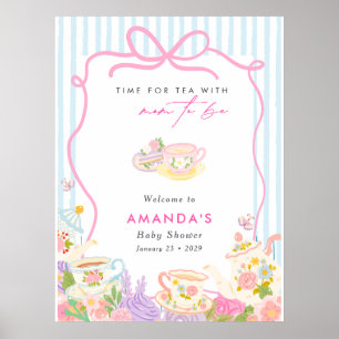 Zeit für Tee Teekannen und Tassen Babyparty Poster