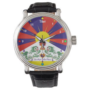 Zeit für Tibet- u. Schnee-Löwen, tibetanische Armbanduhr