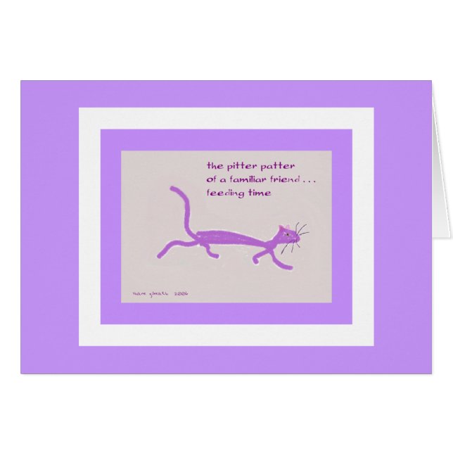 Zeit füttern - glückliche Katzen-Karte (Vorderseite (Horizontal))