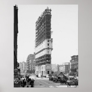 Zeit-Gebäude im Bau, New York: 1904 Poster