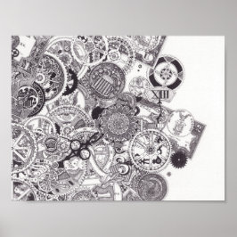 Zeit & Geld - Schwarz & Weiß Poster