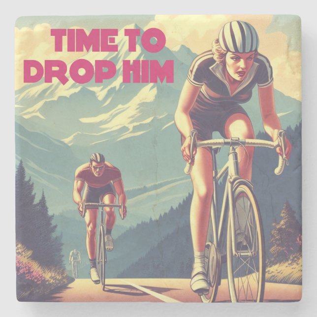Zeit, ihm das Fahrrad zu nehmen Steinuntersetzer (Vorderseite)