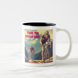 Zeit, ihm das Fahrrad zu nehmen Zweifarbige Tasse