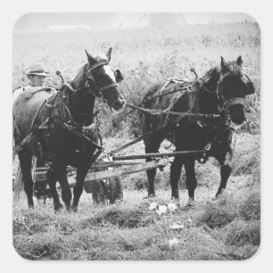 Zeit in Schwarz und Weiß Quadratischer Aufkleber