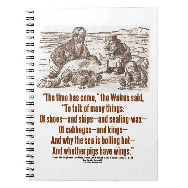 Zeit ist gekommen Walrus Carpenter (Blick Glas) Notizblock (Vorderseite)